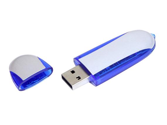 USB 2.0- флешка промо на 8 Гб овальной формы