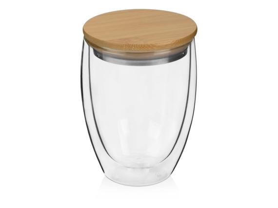 Стакан с двойными стенками и бамбуковой крышкой «Valday»