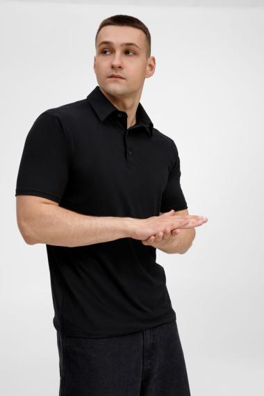 Рубашка поло унисекс Senti, черная, размер M