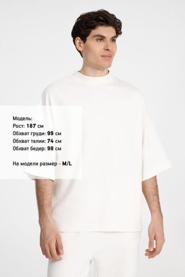 Футболка оверсайз унисекс T9, молочно-белая, размер M/L