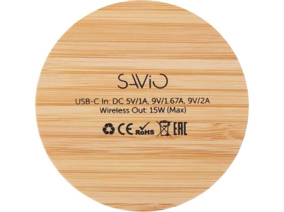 Беспроводное зарядное устройство с подсветкой лого «Reedia S3», 15 Вт