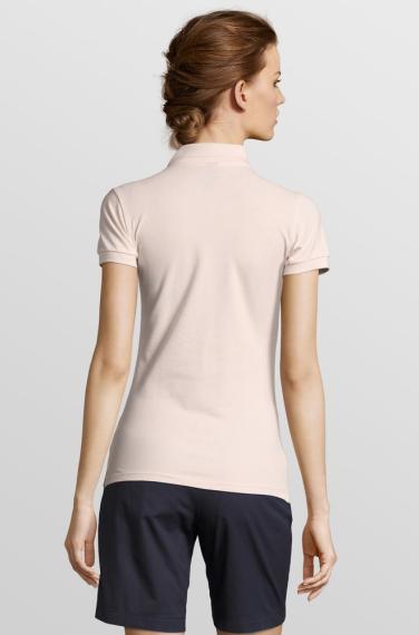 Рубашка поло женская People 210 нежно-розовая, размер XL
