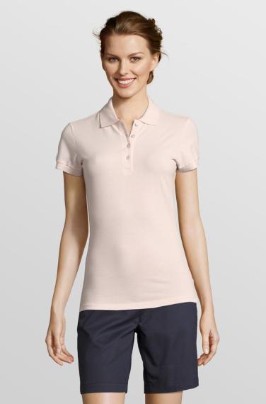 Рубашка поло женская People 210 нежно-розовая, размер XL