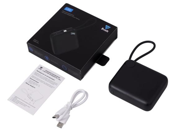 Внешний аккумулятор со встроенным кабелем «Liri», QC/PD, 10000 мАч