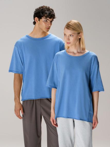 Футболка оверсайз унисекс Vozduh, синяя, размер XL/XXL