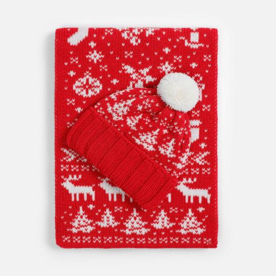 Шапка Holidale, красная с молочным