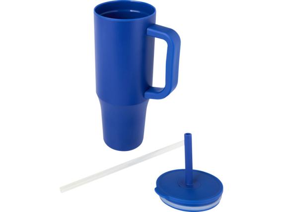 Герметичная термокружка «Brady» с силиконовой трубочкой, переработанная сталь, 900 мл