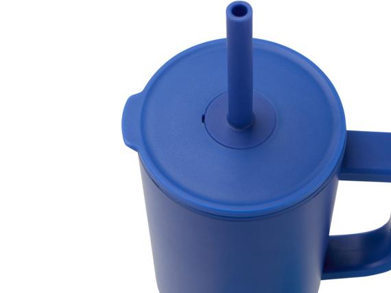 Герметичная термокружка «Brady» с силиконовой трубочкой, переработанная сталь, 900 мл