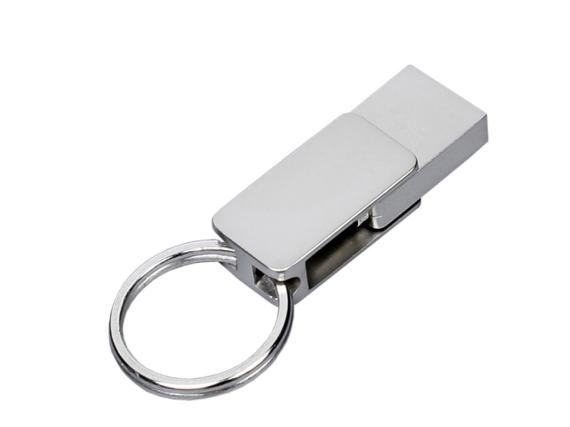 USB 2.0- флешка «Mercury» на 32 Гб с поворотным механизмом и дополнительным разъемом Type-C