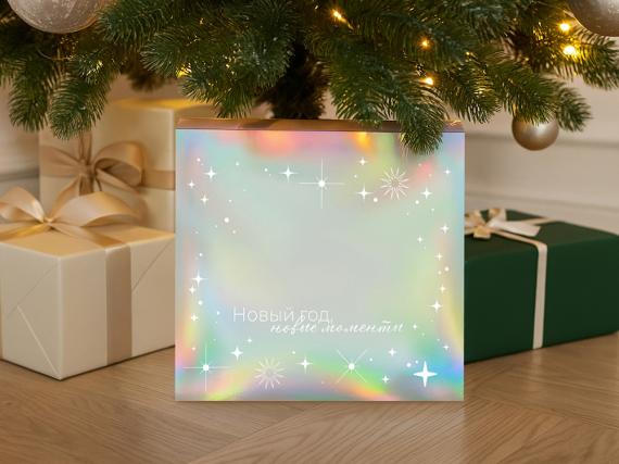 Подарочная коробка с голографическим шубером «Aurora», L