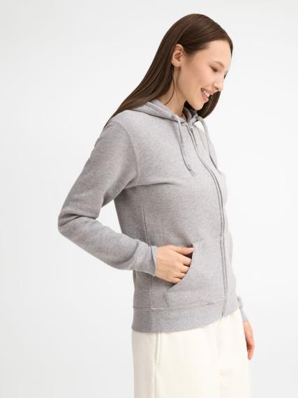 Толстовка женская на молнии с капюшоном Seven Women 290, серый меланж, размер M
