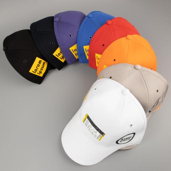 Бейсболка Canopy, оранжевая с белым кантом