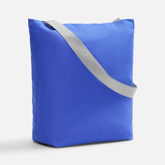 Шопер B5, синий с широкими серыми ручками