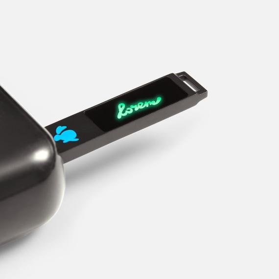 Флешка markBright Black с зеленой подсветкой, 32 Гб