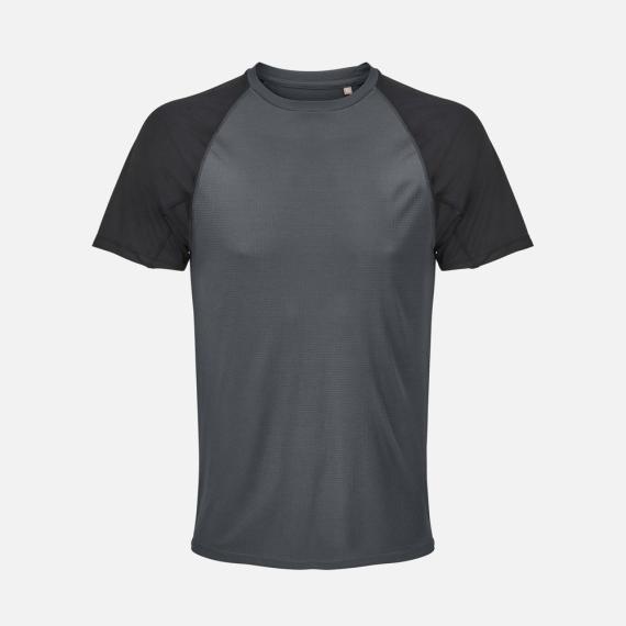 Футболка спортивная унисекс Vortex, черная с темно-серым, размер XS