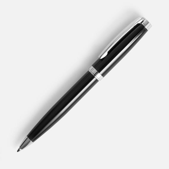 Ручка шариковая Letra Chrome, глянцевая, черная