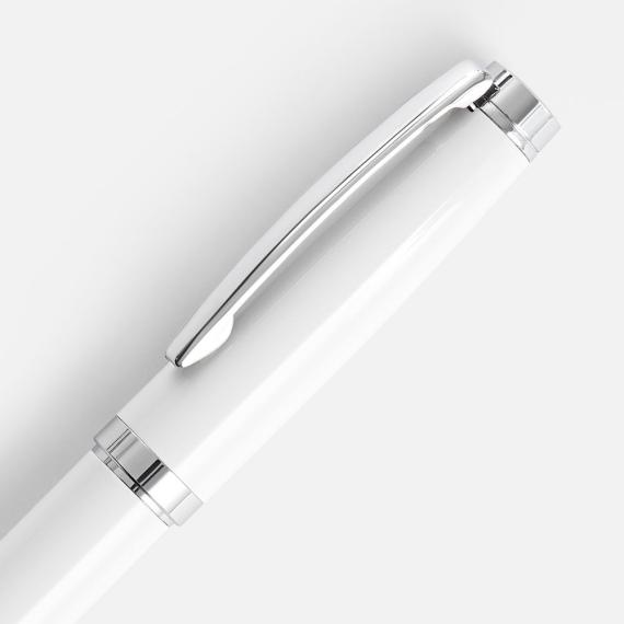 Ручка шариковая Letra Chrome, глянцевая, белая