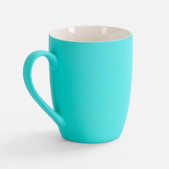 Кружка Good Morning с покрытием софт-тач, ver.2, бирюзовая