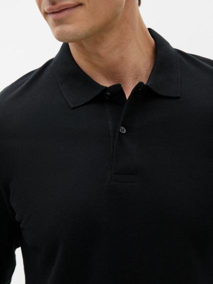 Рубашка поло мужская с длинным рукавом Perfect LSL Men черная, размер XXL