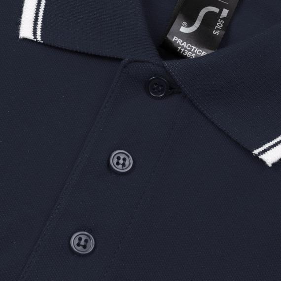 Рубашка поло мужская с контрастной отделкой Practice 270, темно-синий/белый, размер M