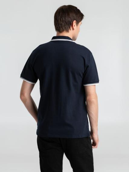 Рубашка поло мужская с контрастной отделкой Practice 270, темно-синий/белый, размер M
