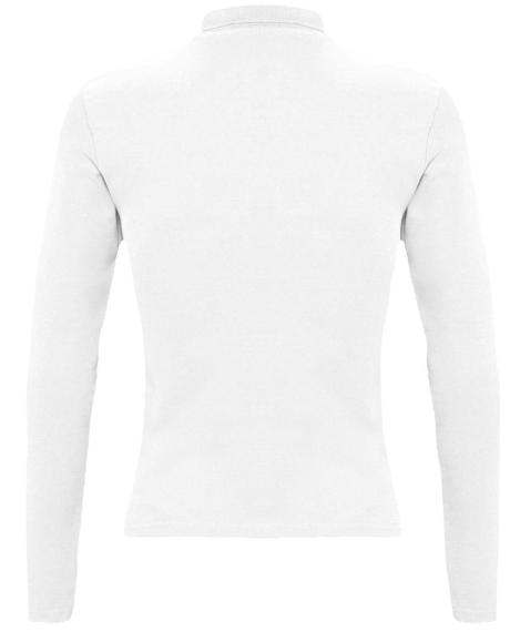 Рубашка поло женская с длинным рукавом Podium 210 белая, размер M